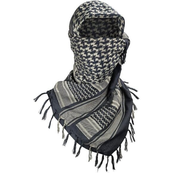 ⚡Men Black Camel 100% Cotton Military Shemagh Desert Keffiyeh Scarf Wrap - Picture 1 of 7